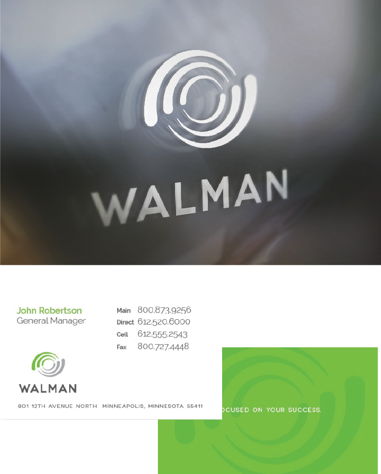 Walman business cards and door