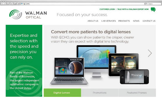 Walman Optical website